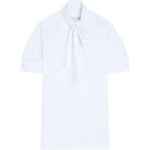 Camicia oversize con fiocco in bianco 