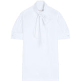 Camicia oversize con fiocco in bianco 