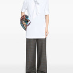 Camicia oversize con fiocco in bianco 