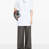 Camicia oversize con fiocco in bianco 