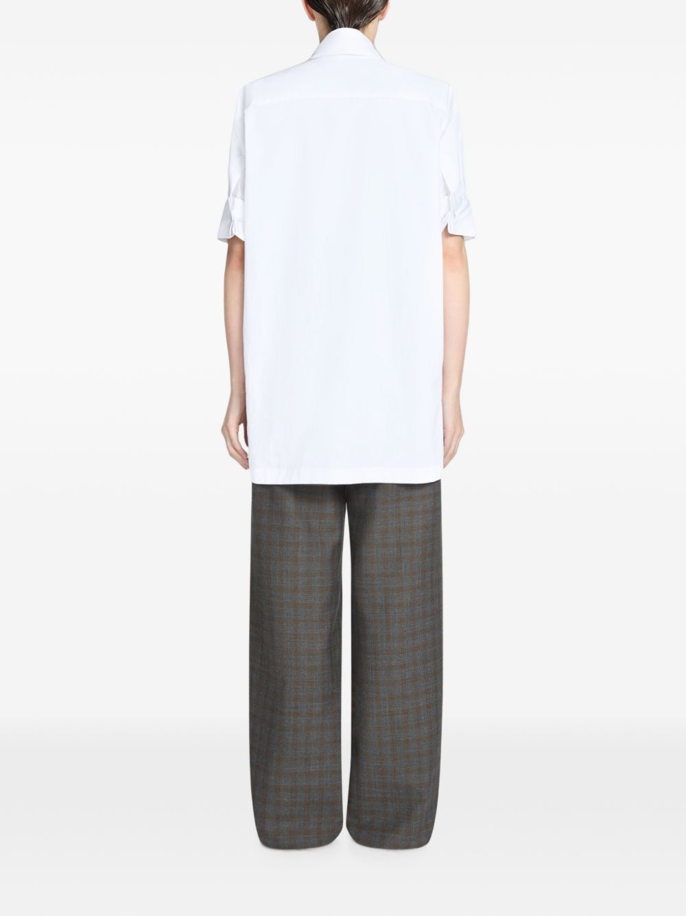 Camicia oversize con fiocco in bianco 
