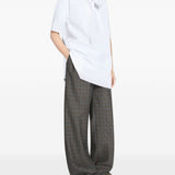 Camicia oversize con fiocco in bianco 