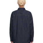 Camicia oversize in denim blu scuro 