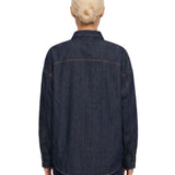 Camicia oversize in denim blu scuro 
