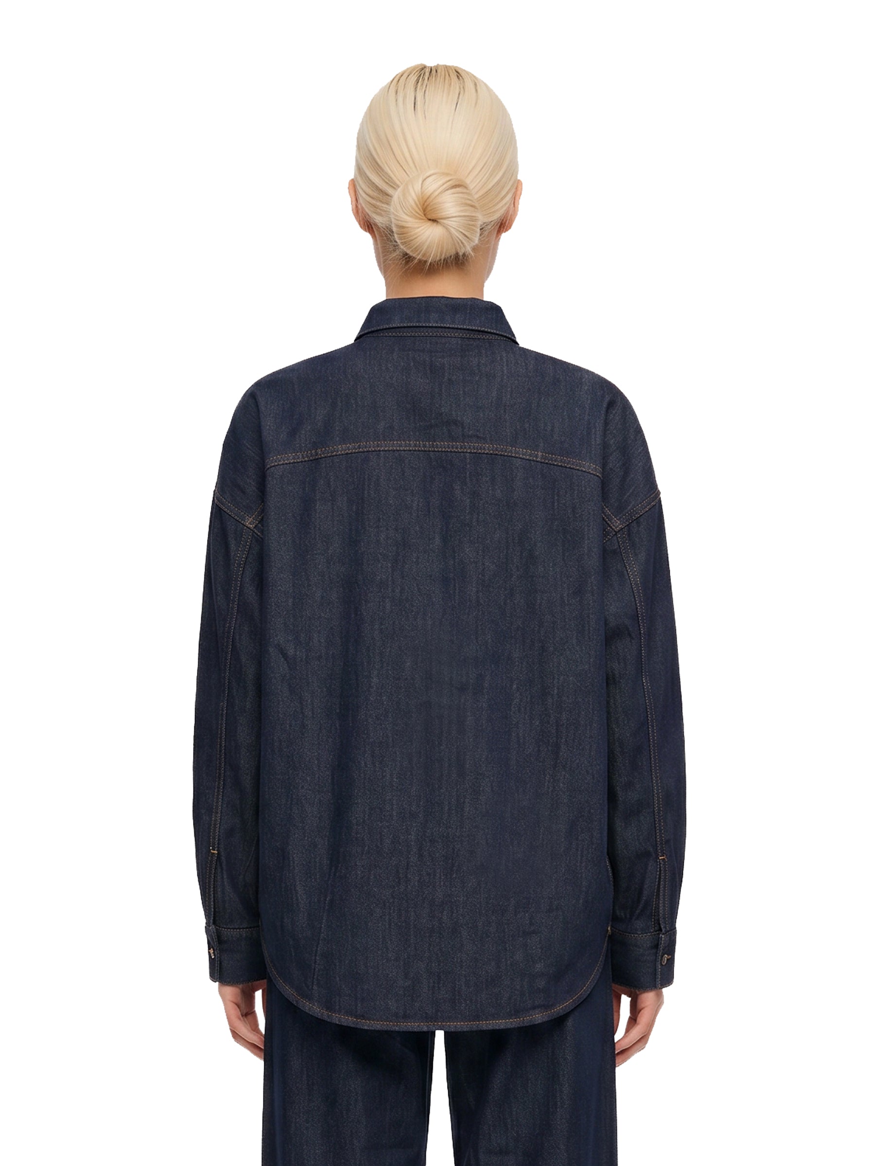 Camicia oversize in denim blu scuro 