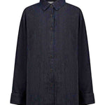 Camicia oversize in denim blu scuro 