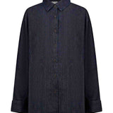 Camicia oversize in denim blu scuro 