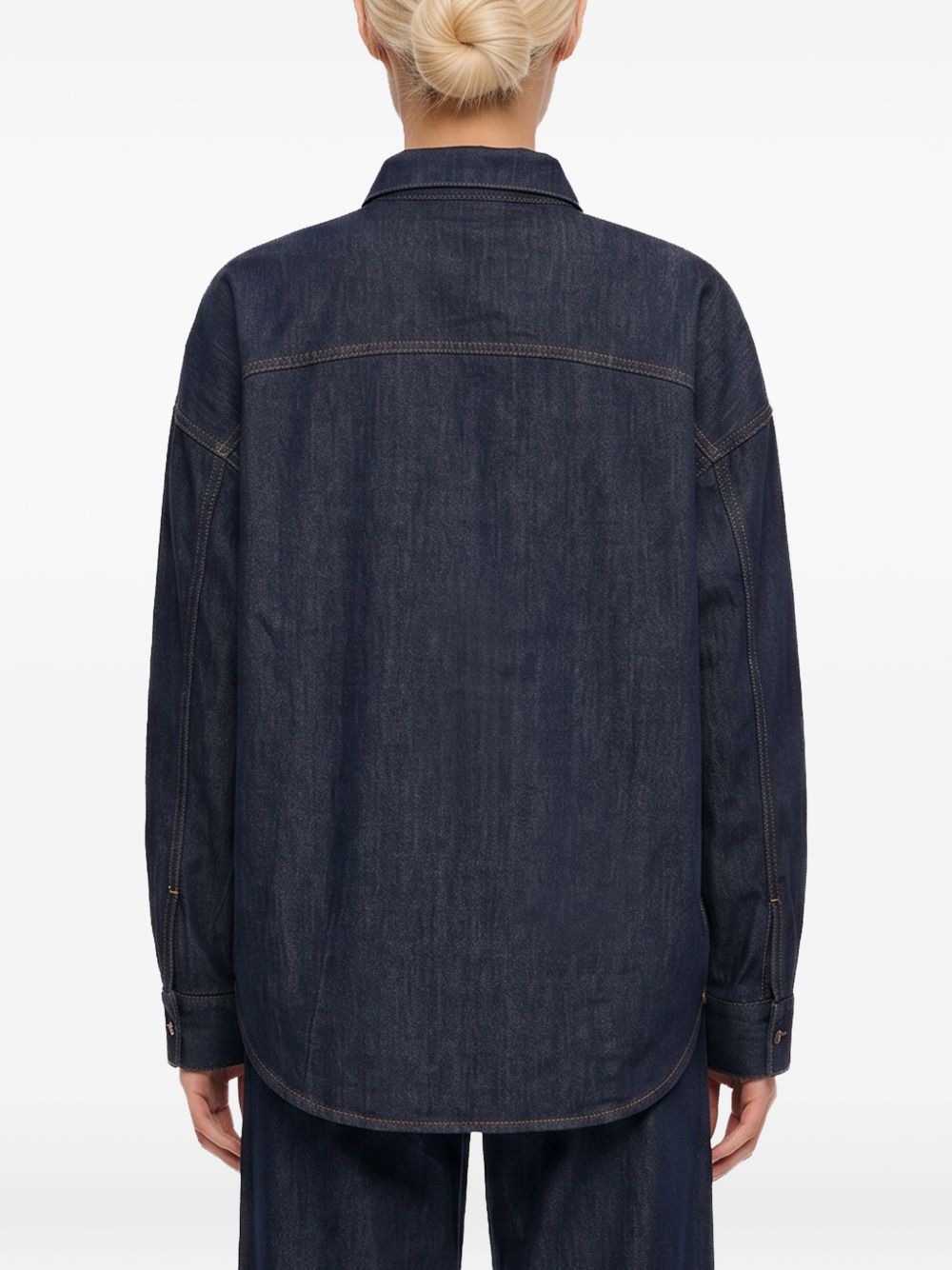 Camicia oversize in denim blu scuro 