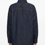 Camicia oversize in denim blu scuro 
