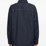 Camicia oversize in denim blu scuro 