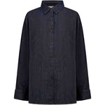 Camicia oversize in denim blu scuro 