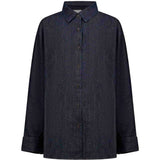 Camicia oversize in denim blu scuro 