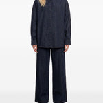 Camicia oversize in denim blu scuro 