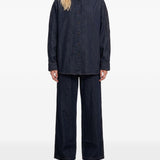 Camicia oversize in denim blu scuro 