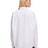 Camicia con ricami floreali 3D in bianco 