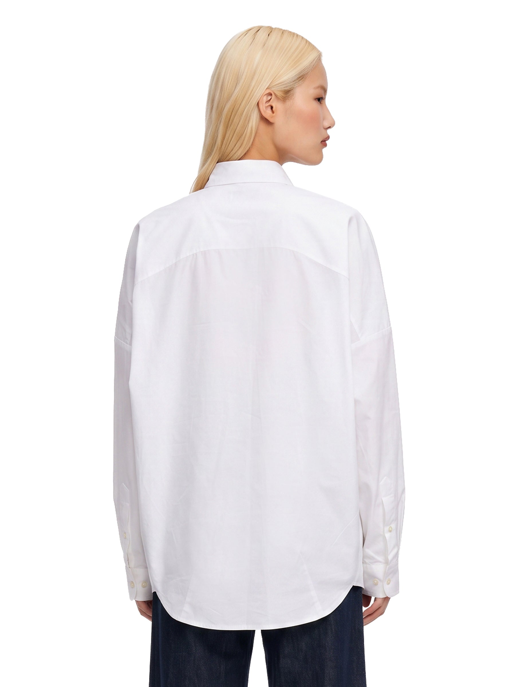 Camicia con ricami floreali 3D in bianco 