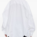 Camicia con ricami floreali 3D in bianco 