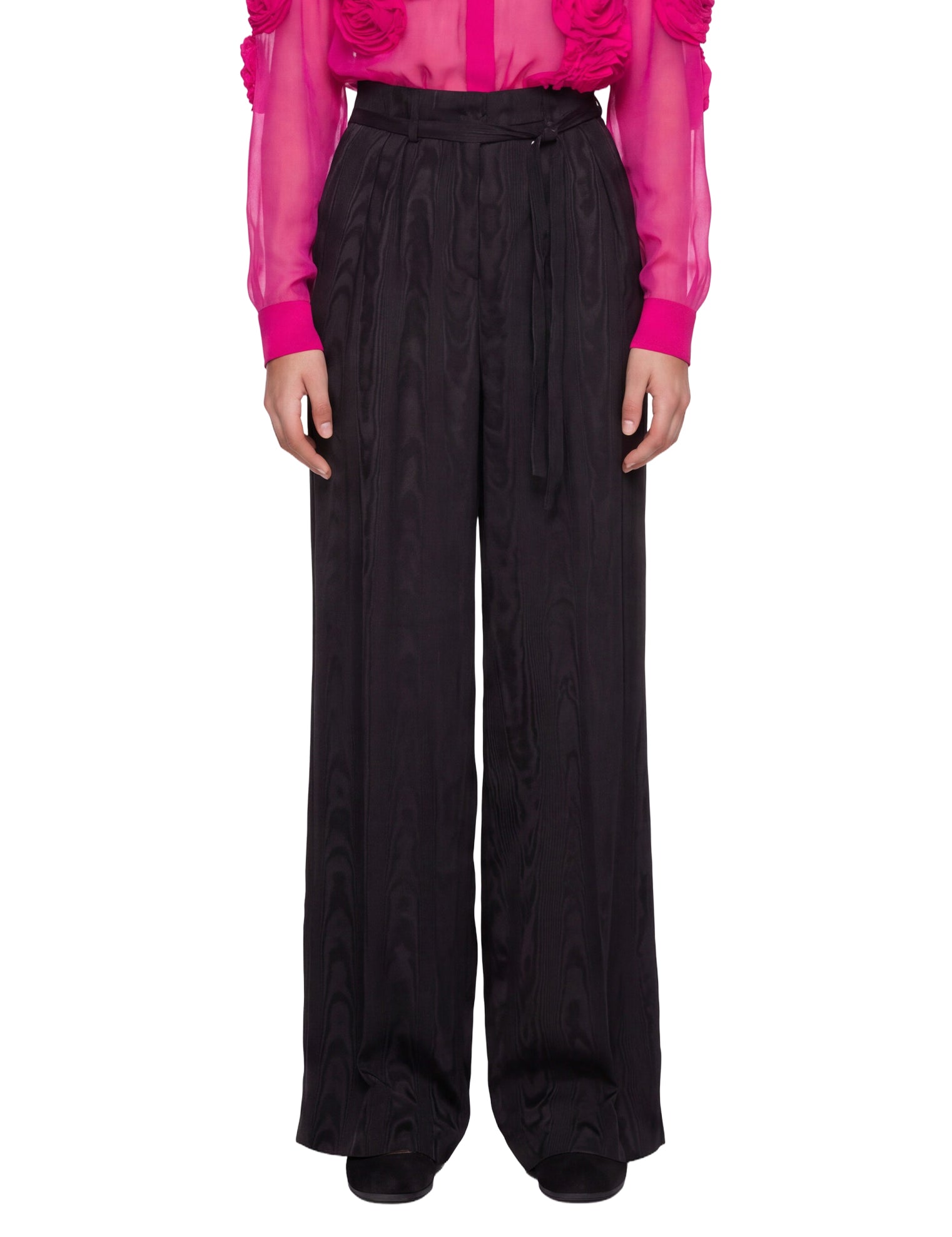 Pantaloni a vita alta Peacha in nero 