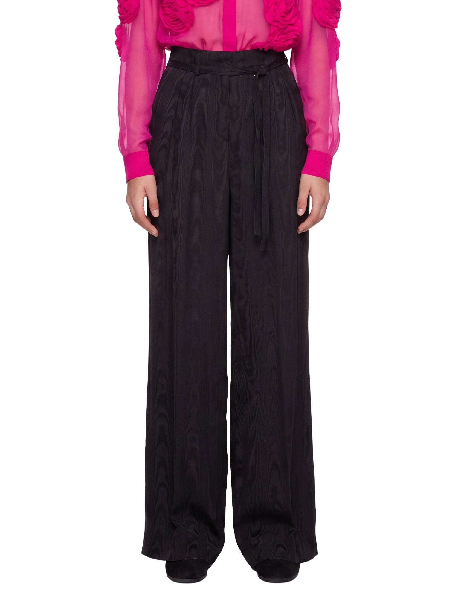 Pantaloni a vita alta Peacha in nero 