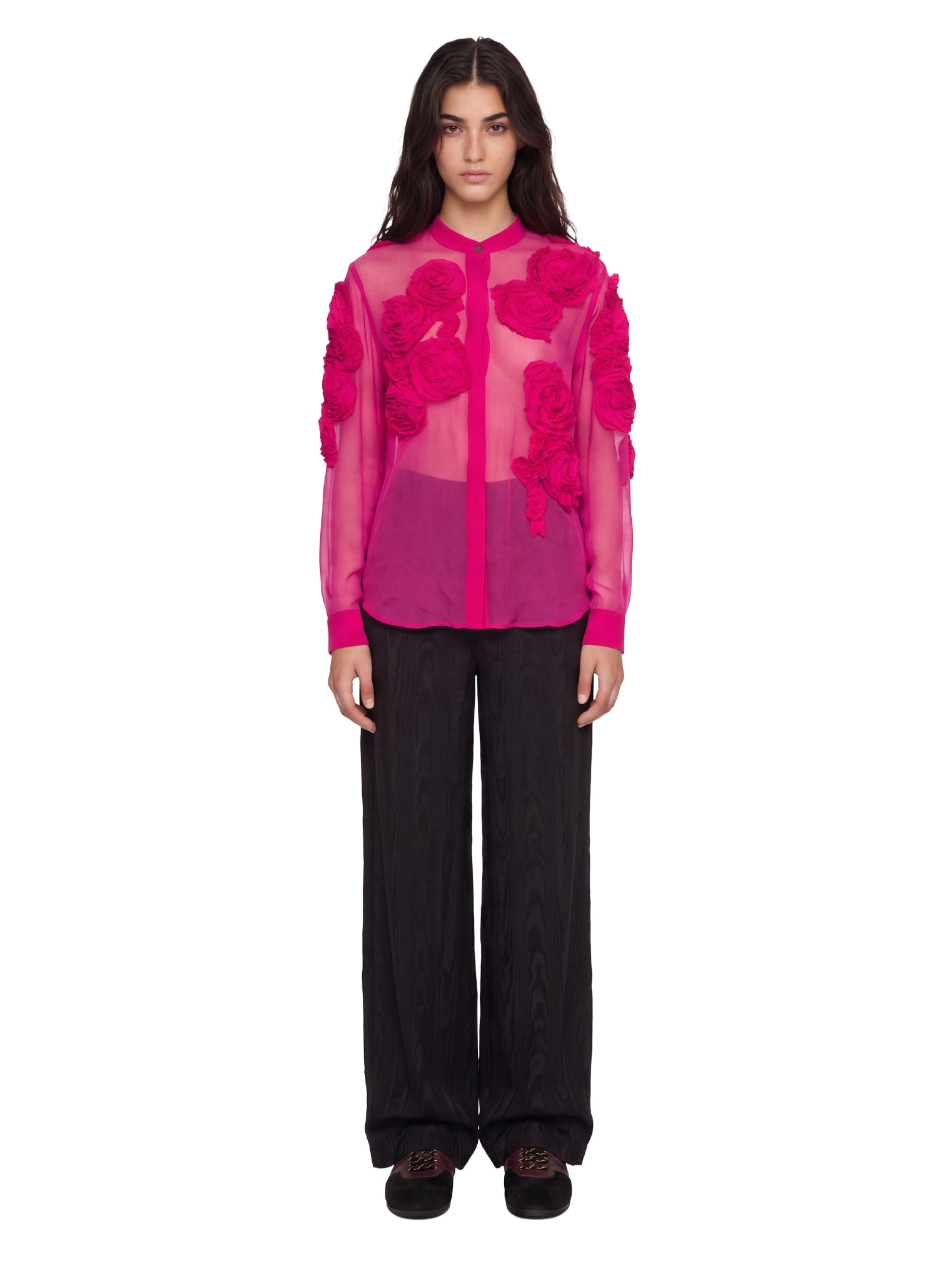 Pantaloni a vita alta Peacha in nero 