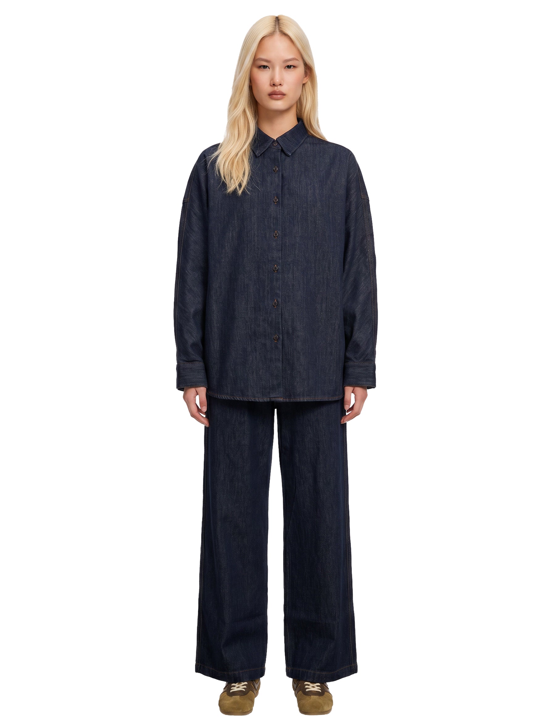 Jeans Penn Den a gamba ampia in blu 