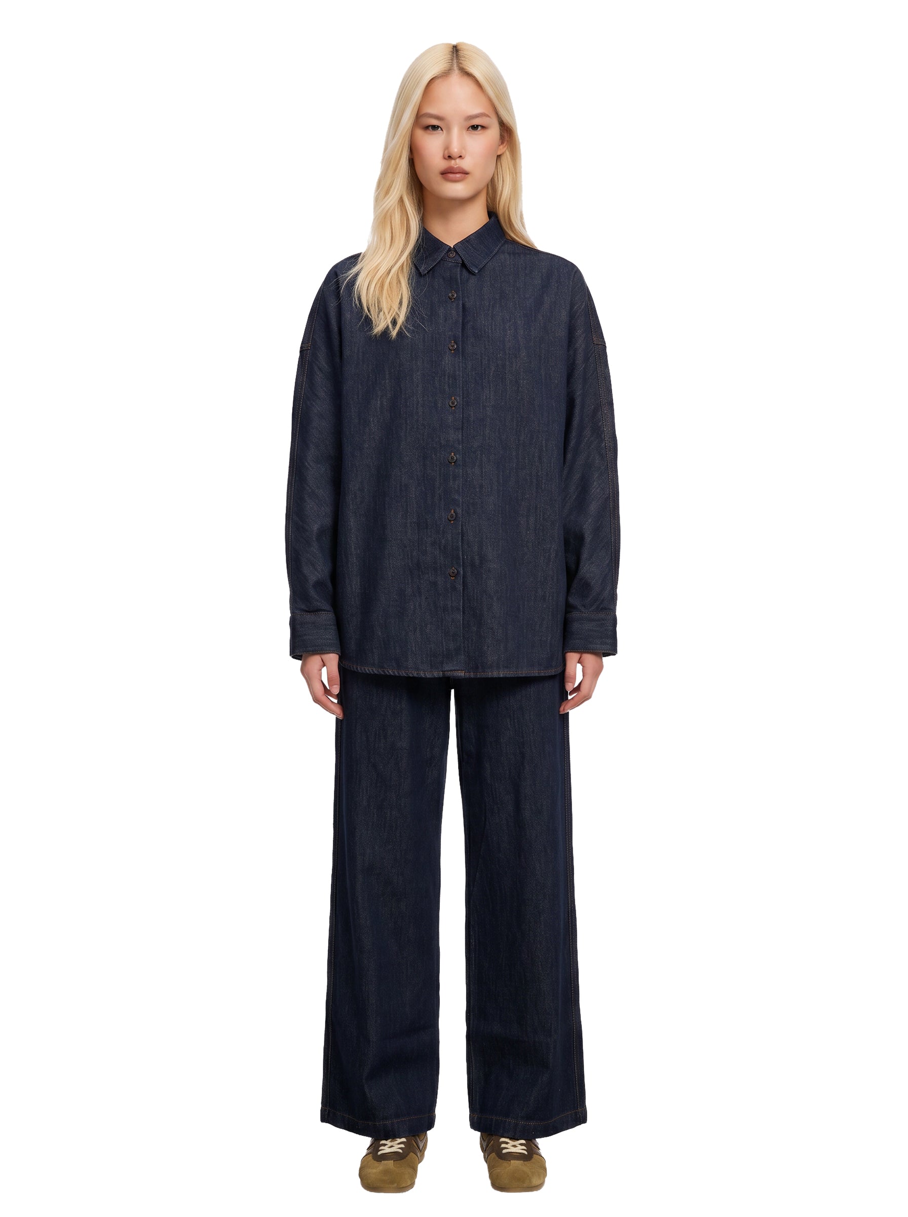 Jeans Penn Den a gamba ampia in blu 