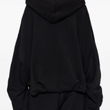Felpa con cappuccio e zip nera 