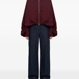 Felpa con cappuccio e zip bordeaux 