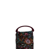 Borsa in velluto con perline e paillettes multicolore 