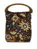 Borsa in velluto con perline e paillettes multicolore