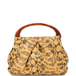 Borsa con stampa animalier in giallo 