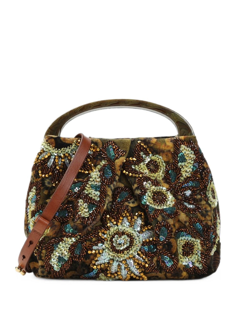 Borsa con paillettes multicolore 