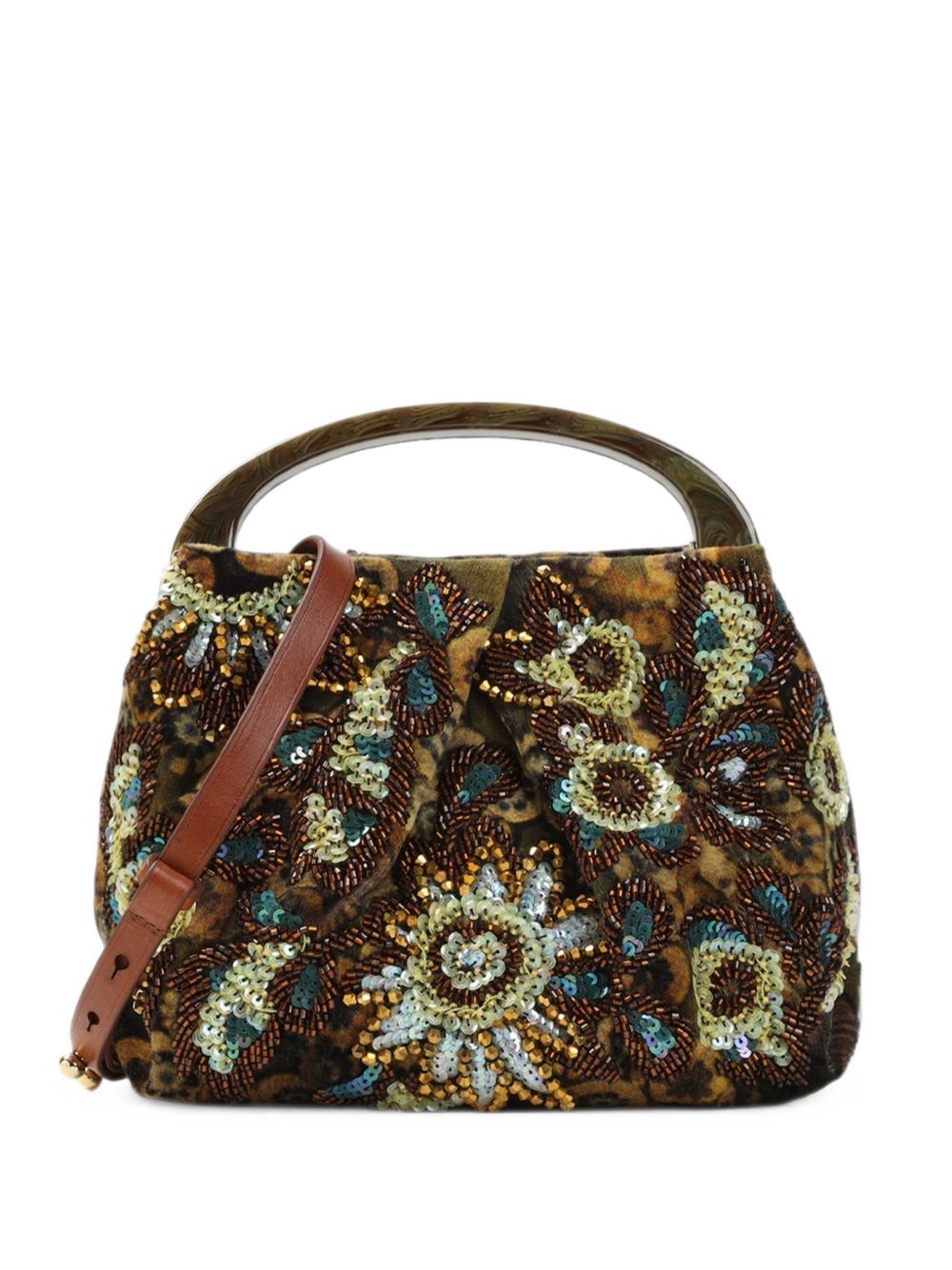 Borsa con paillettes multicolore 
