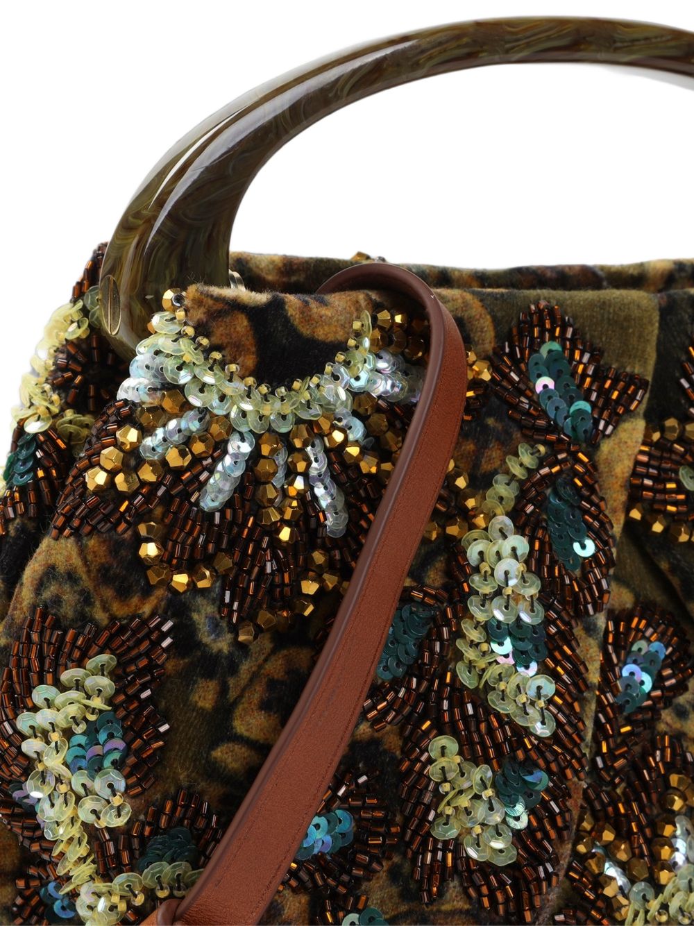 Borsa con paillettes multicolore 