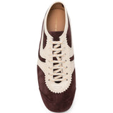 Sneakers a pannelli in pelle in viola 