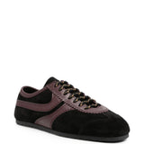 Sneakers a pannelli in pelle in nero 