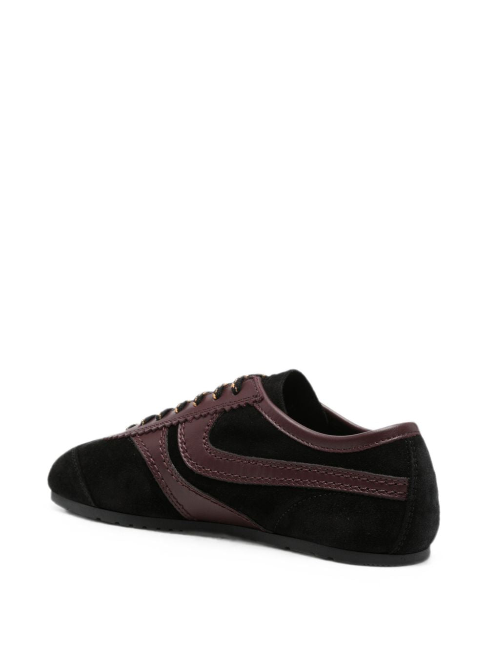 Sneakers a pannelli in pelle in nero 