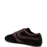 Sneakers a pannelli in pelle in nero 