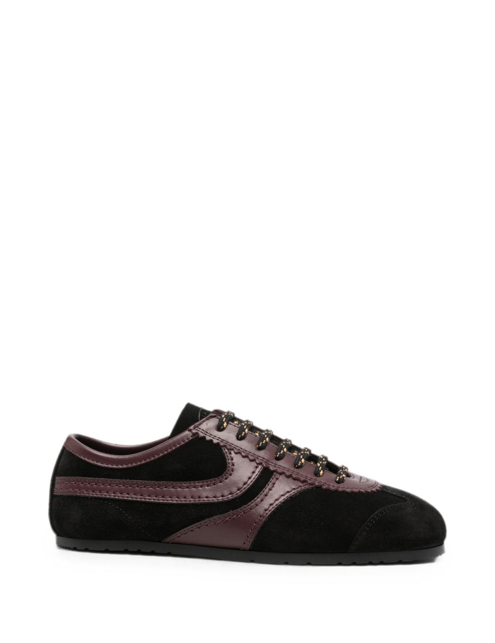 Sneakers a pannelli in pelle in nero 