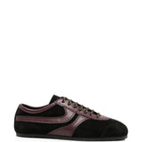 Sneakers a pannelli in pelle in nero 