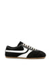 Sneakers a pannelli in pelle in nero