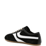 Sneakers a pannelli in pelle in nero 