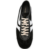 Sneakers a pannelli in pelle in nero 
