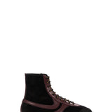 Sneakers alte a pannelli in bordeaux 