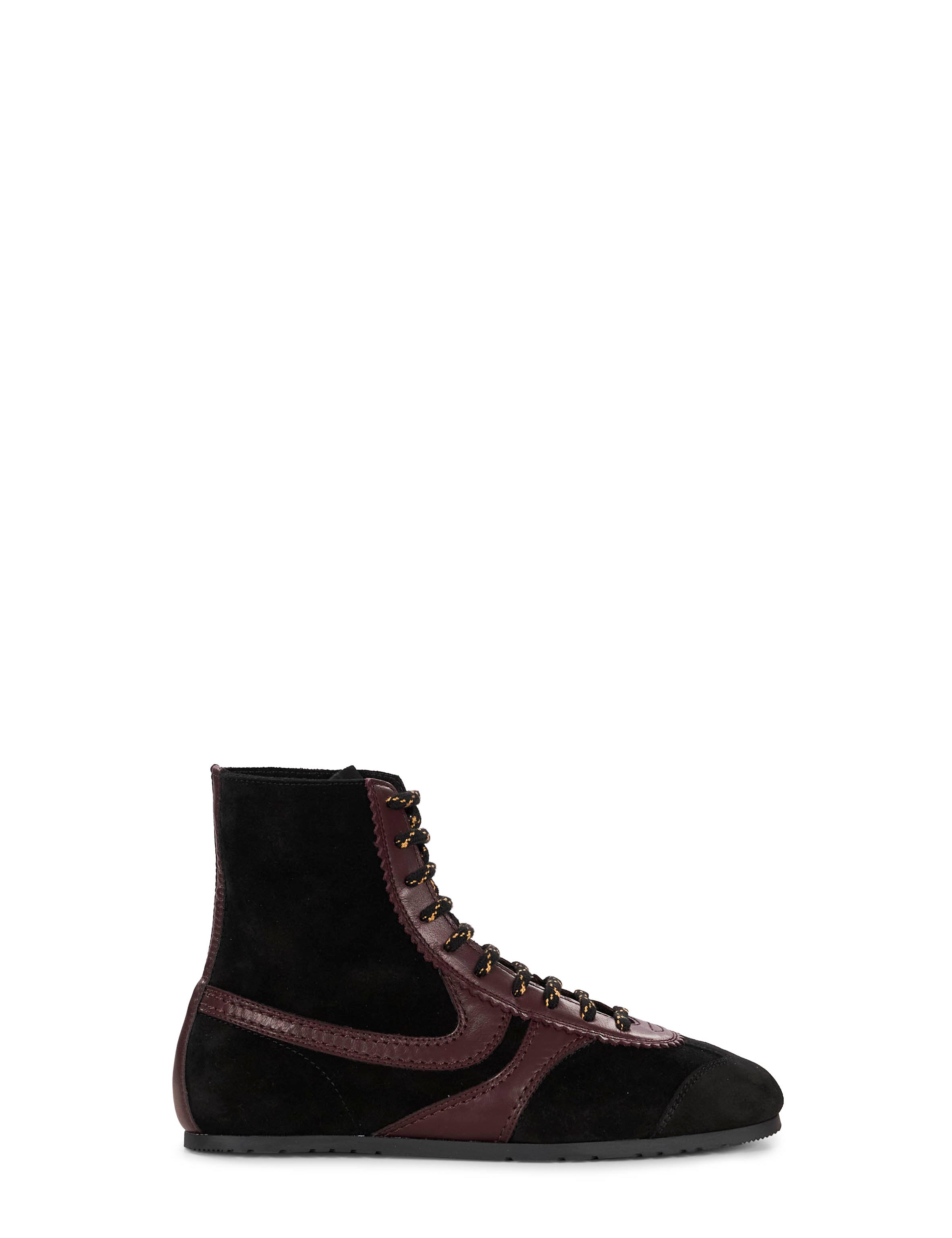 Sneakers alte a pannelli in bordeaux 