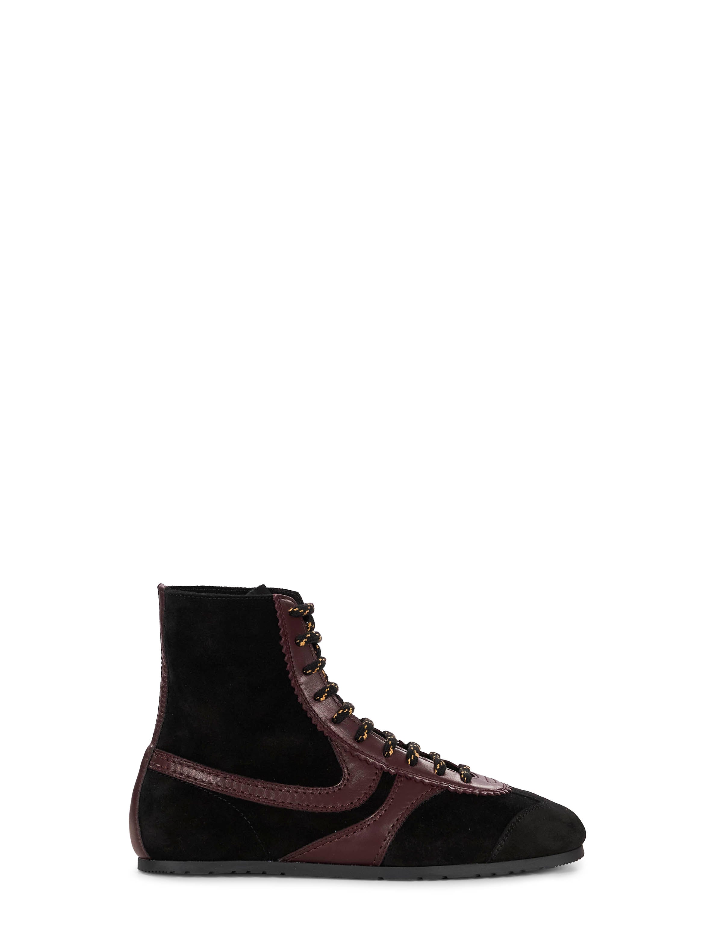 Sneakers alte a pannelli in bordeaux 