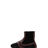 Sneakers alte a pannelli in bordeaux 