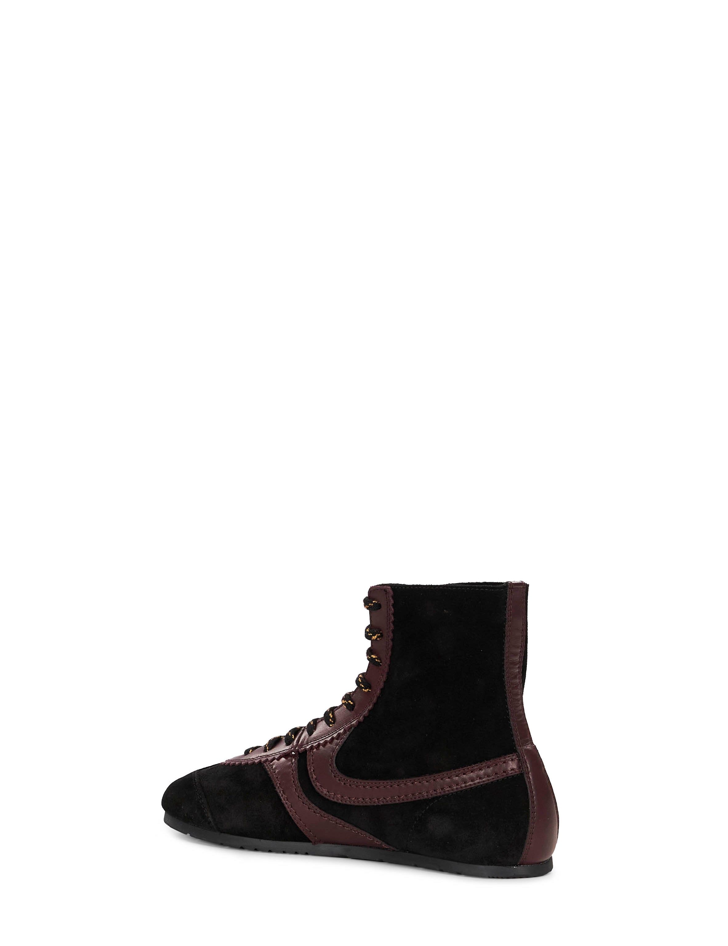 Sneakers alte a pannelli in bordeaux 