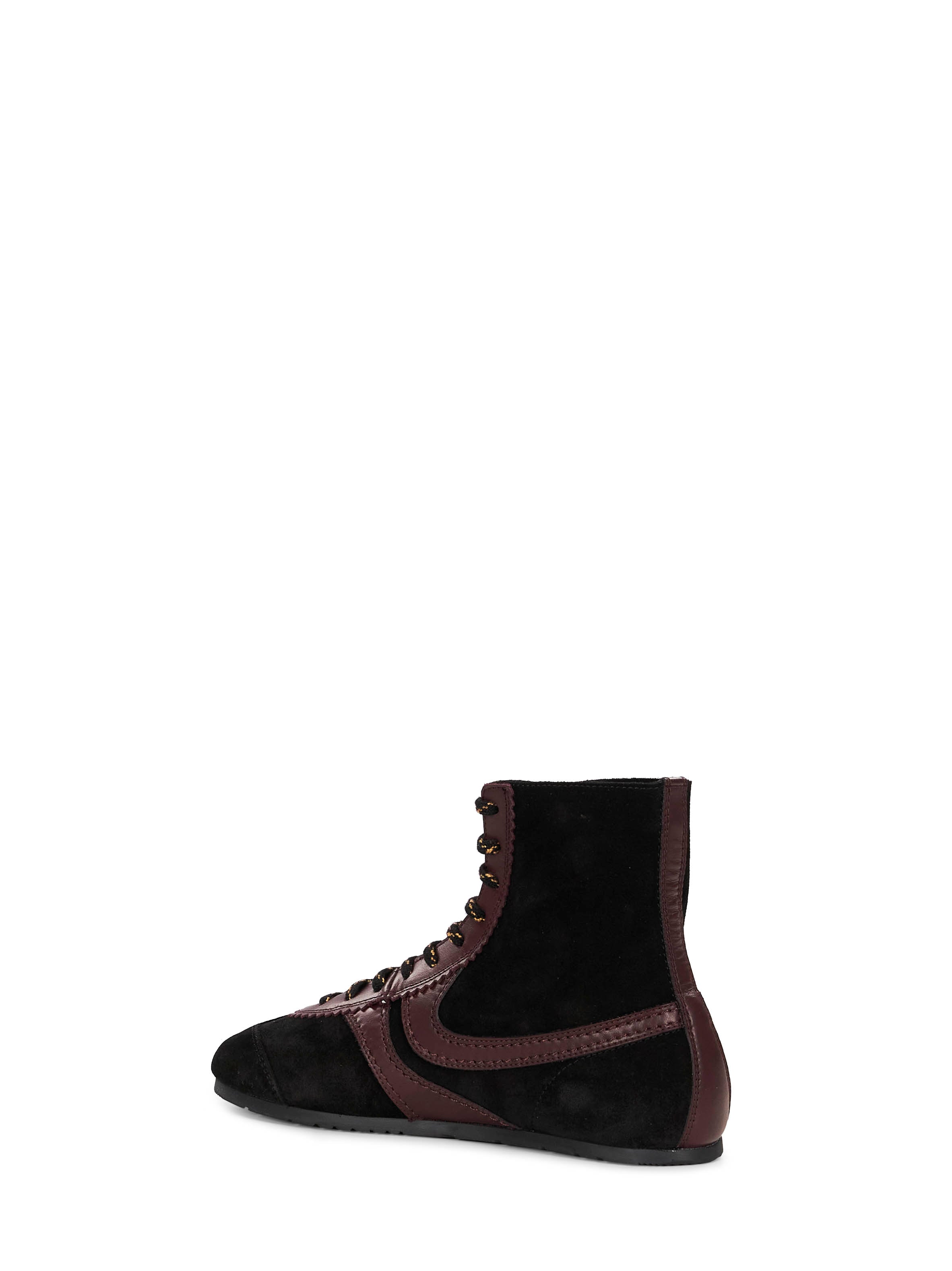 Sneakers alte a pannelli in bordeaux 