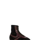 Sneakers alte a pannelli in bordeaux 